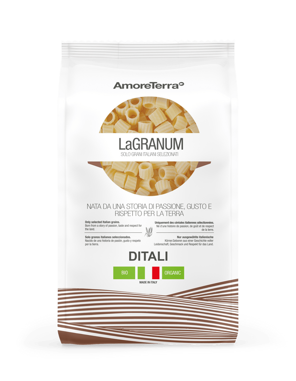 Ditali tradizionale "LaGranum" - artigianale, BIO, grano italiano 500g. - AmoreTerra shop