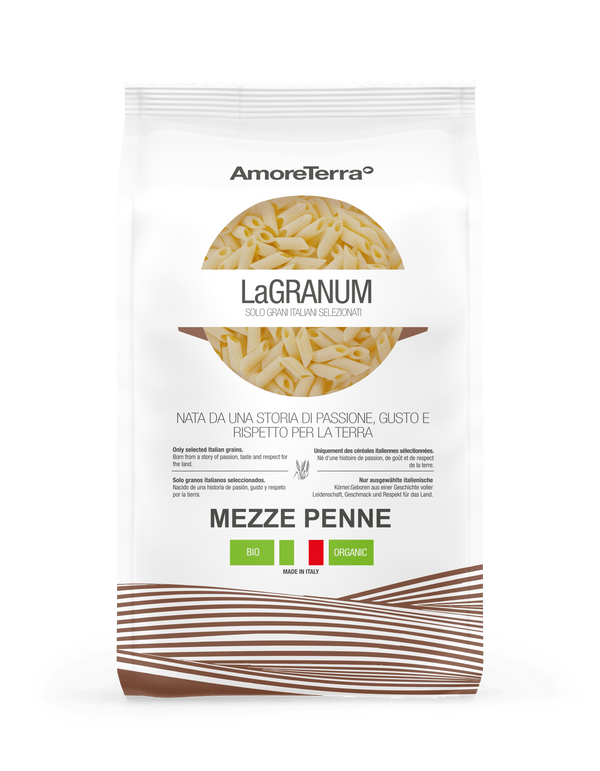 Mezze Penne tradizionale "LaGranum" - artigianale, BIO, grano italiano 500g. - AmoreTerra shop