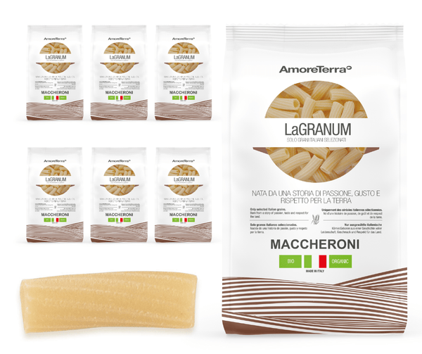 (offerta) 6 Pz. Maccheroni bio "LaGranum" - artigianale, BIO, 100% grano italiano, lenta essiccazione. - AmoreTerra shop