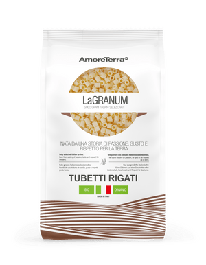 Tubetti rigati tradizionale "LaGranum"- artigianale, BIO, grano italiano 500g. - AmoreTerra shop