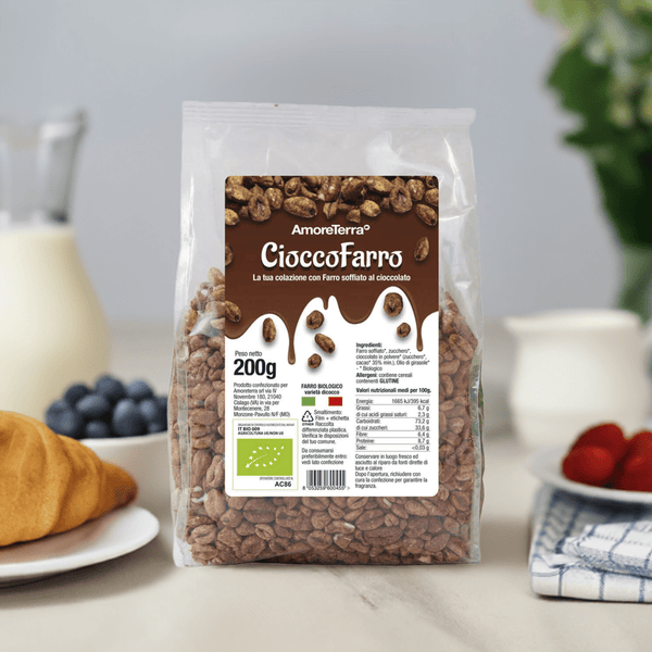 Cioccofarro, il farro soffiato al cioccolato, bio 200gr. - AmoreTerra shop