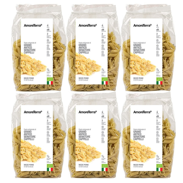 (offerta) 6 Pz. Mezze penne Senatore Cappelli - artigianale, BIO, grani antichi - AmoreTerra shop