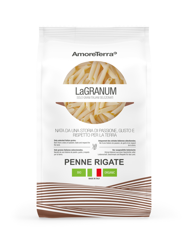 Penne rigate traditionnelle "LaGranum" - artisanale, BIO, blé italien 500g.