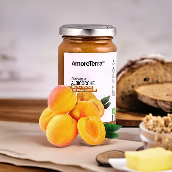 Compote d'abricots (sans pectine, uniquement des sucres de fruits) - Bio 220g.