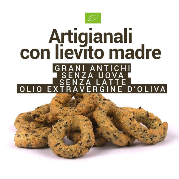 Taralli grano Abbondanza e semi Bio artigianali|AmoreTerra €3.3 AmoreTerra