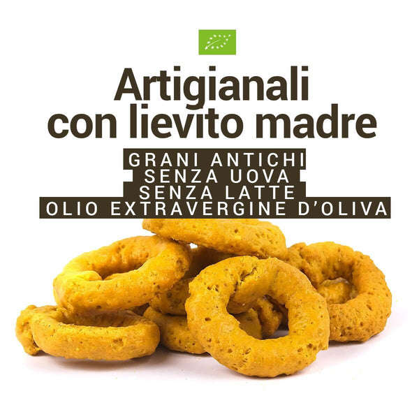 Taralli grano Abbondanza, curcuma Bio artigianali|AmoreTerra €3.3 AmoreTerra