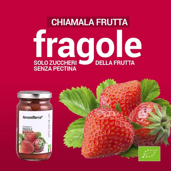 Composta di Fragole BIO tutta frutta, no pectina| AmoreTerra €3.9 AmoreTerra