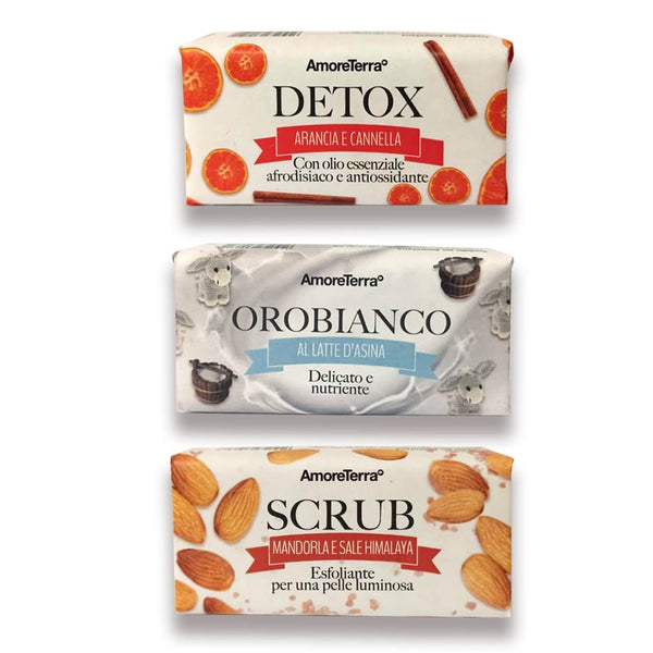 Offerta 3 saponi naturali,detox,scrub,oro bianco|AmoreTerra €13.63 AmoreTerra