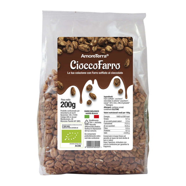 Cioccofarro, puffed spelled with chocolate, bio 200gr.