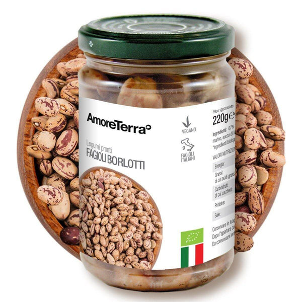 Fagioli Borlotti lessati italiani BIO | AmoreTerra €2.3 AmoreTerra