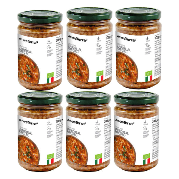 (offer) 6 Pcs. Ready-made lentils with organic tomatoes from Italy