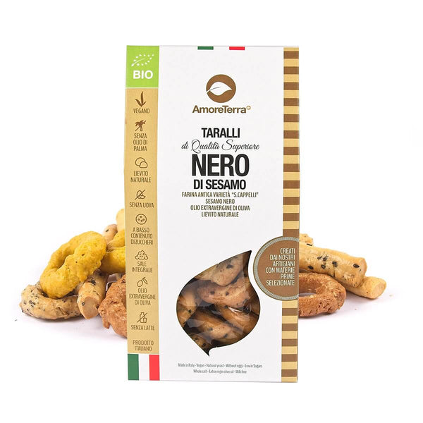 Taralli Senatore Cappelli e sesamo nero Bio | AmoreTerra €3.3 AmoreTerra